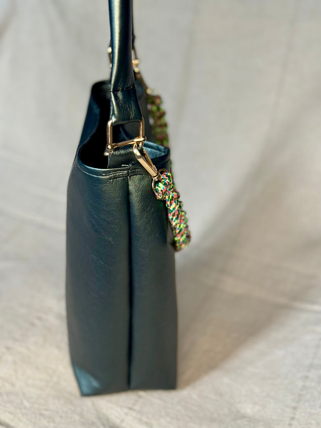 Manuela bag- metallic green vegan leather