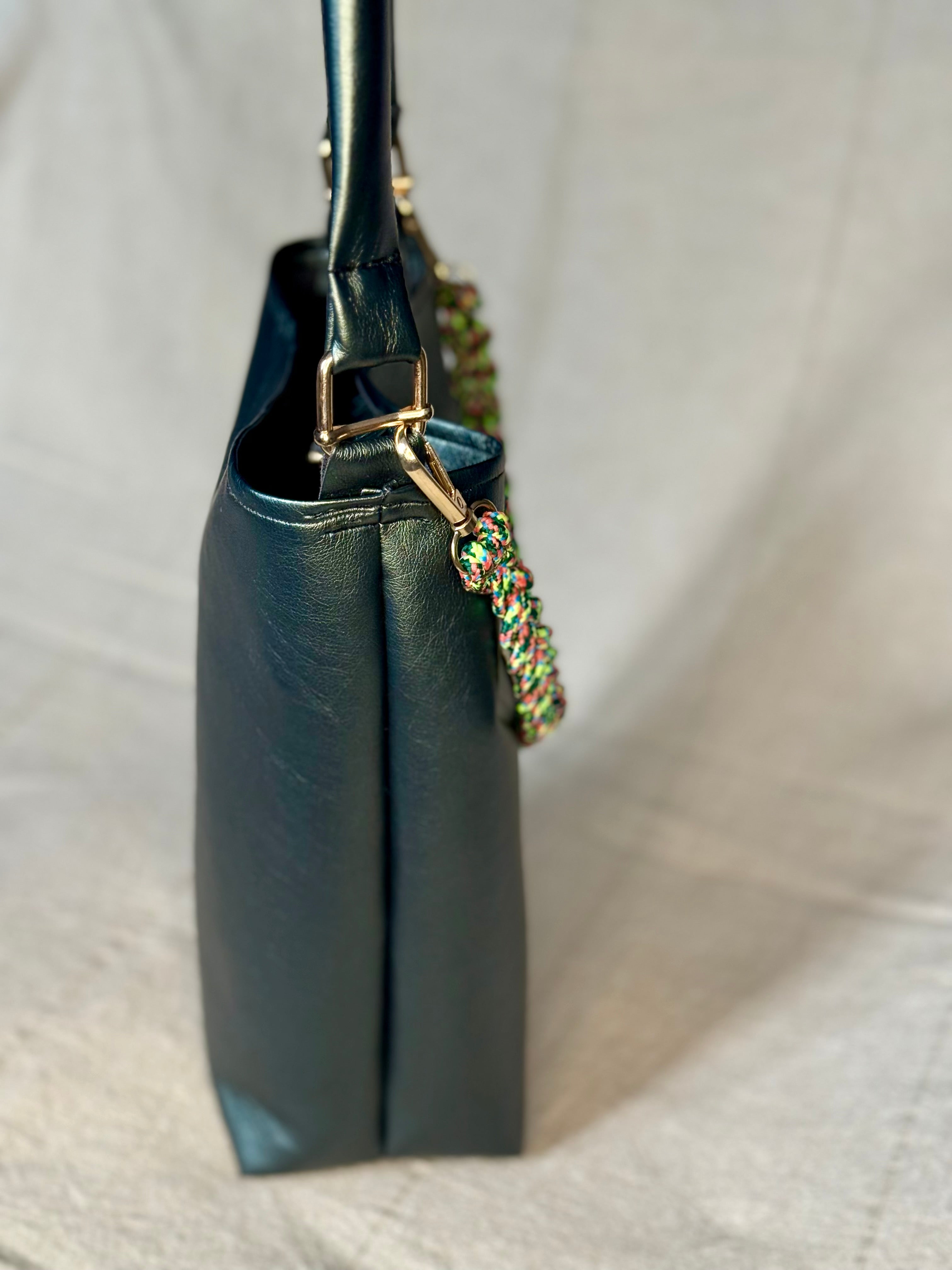 Manuela bag- metallic green vegan leather