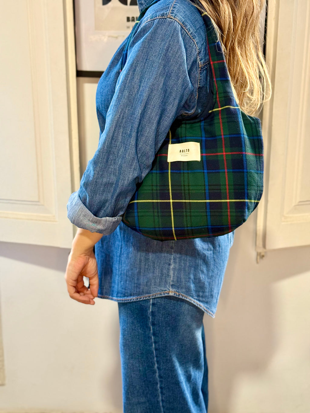 Leonor bag - blue Scottish tartan