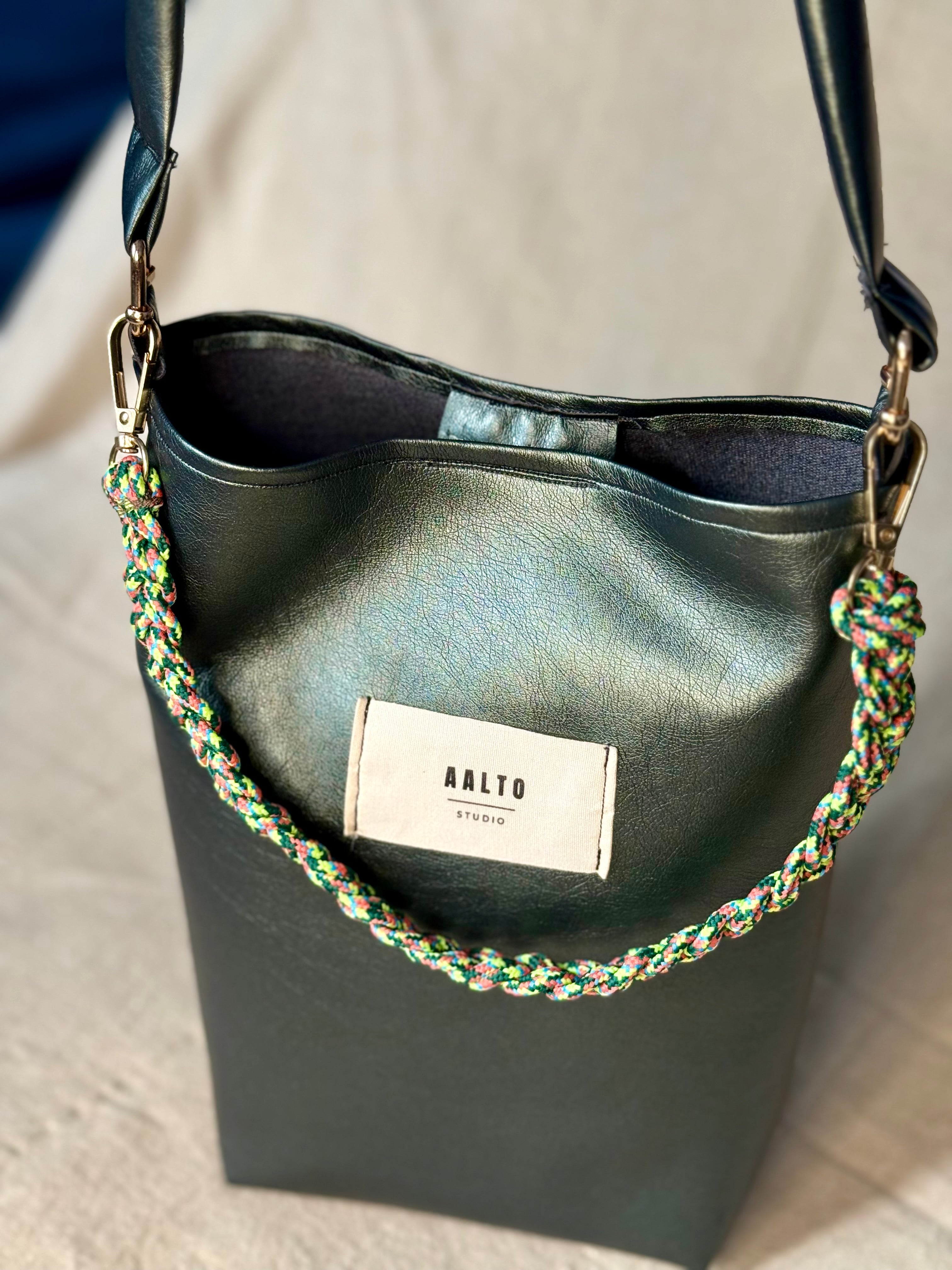 Manuela bag- metallic green vegan leather