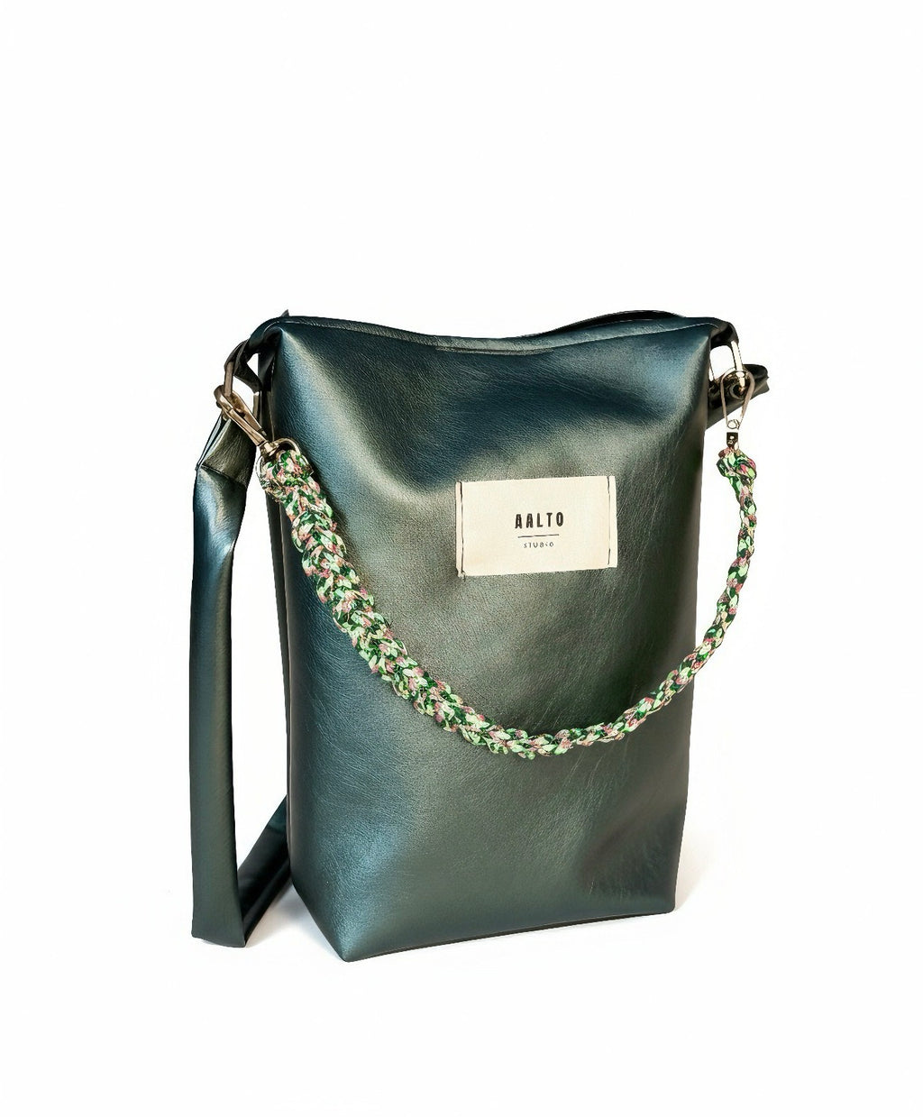 Manuela bag- metallic green vegan leather
